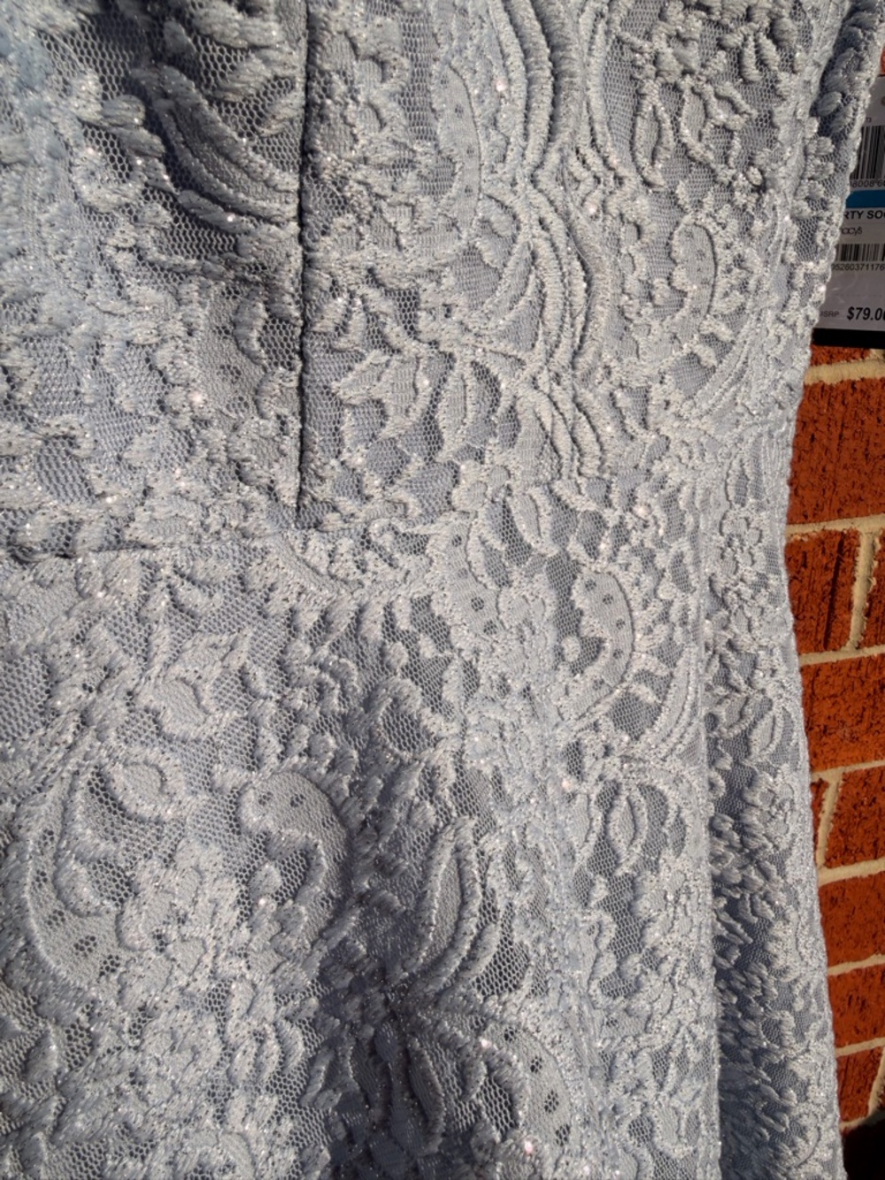 City Studio Dusty Blue Lace V-Neck Dress Size 9 Juniors —#124 - Picture 12 of 12